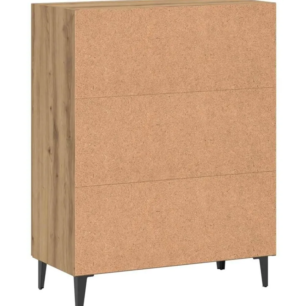 vidaXL Aparador de madera de ingeniería 70x34x90 cm Roble artisan Clearance