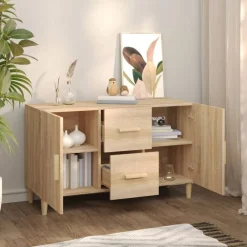 vidaXL Armarios Y Almacenamiento-Aparador de madera de ingeniería 100x36x60 cm