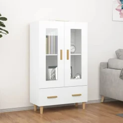 vidaXL Aparador de madera contrachapada 70x31x115 cm Blanco Best