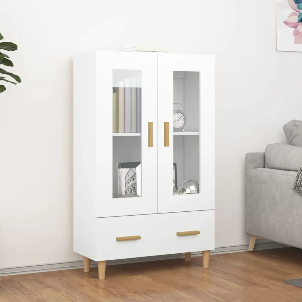 vidaXL Aparador de madera contrachapada 70x31x115 cm Blanco Best
