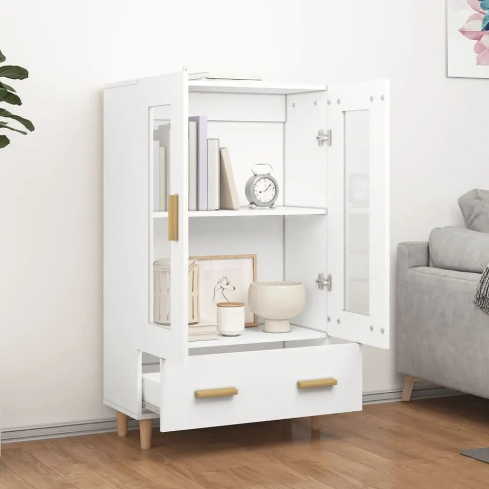 vidaXL Aparador de madera contrachapada 70x31x115 cm Blanco Best