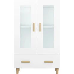 vidaXL Aparador de madera contrachapada 70x31x115 cm Blanco Best