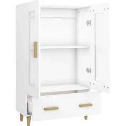 vidaXL Aparador de madera contrachapada 70x31x115 cm Blanco Best