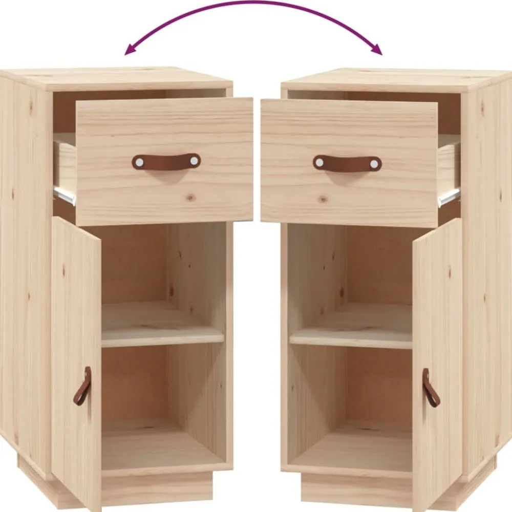 vidaXL Armarios Y Almacenamiento-Aparador de madera maciza de pino 34x40x75 cm