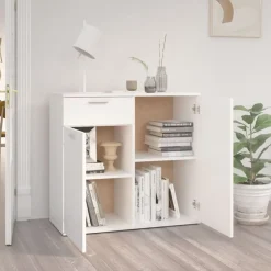 vidaXL Aparador de madera contrachapada 80x36x75 cm Blanco Hot