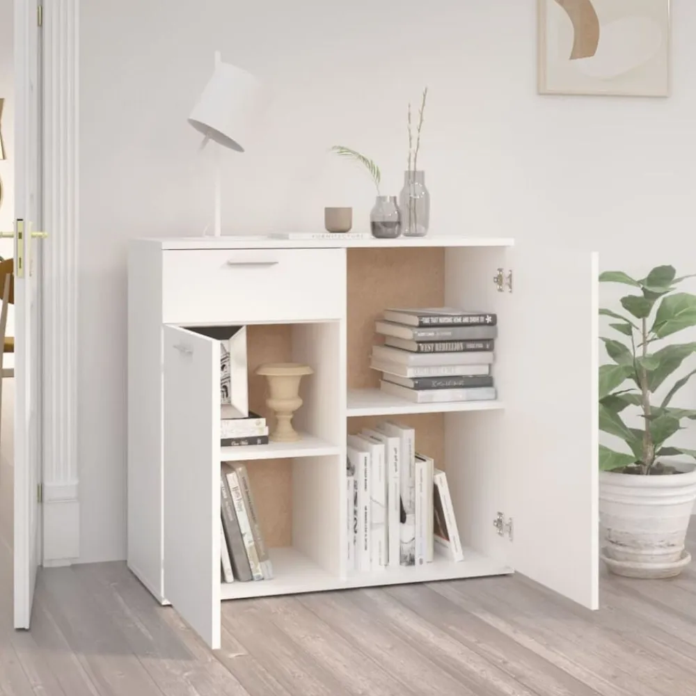 vidaXL Aparador de madera contrachapada 80x36x75 cm Blanco Hot