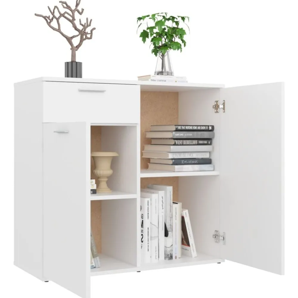 vidaXL Aparador de madera contrachapada 80x36x75 cm Blanco Hot