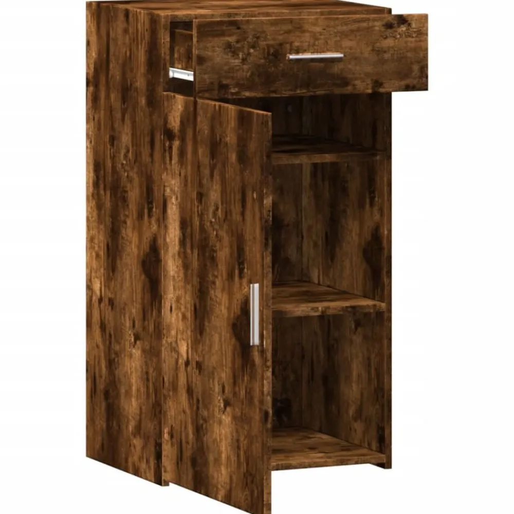 vidaXL Aparador de madera de ingeniería 50x42,5x93 cm Roble ahumado New