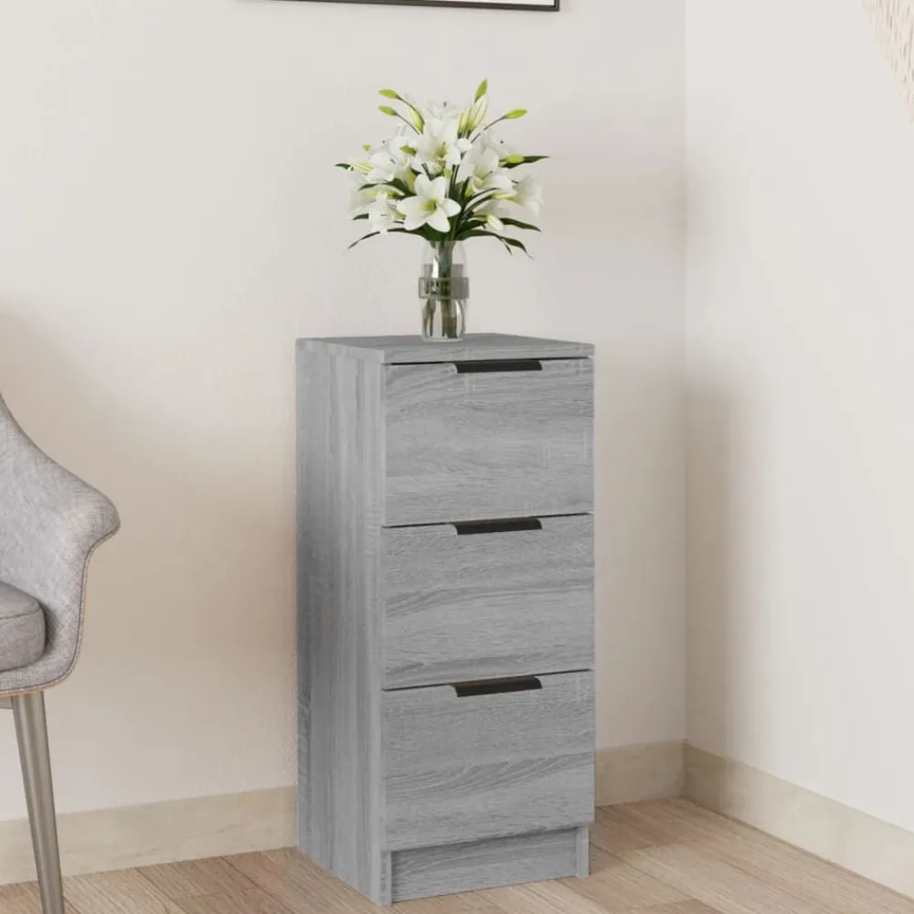 vidaXL Aparador de madera contrachapada 30x30x70 cm Gris sonoma New