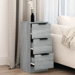 vidaXL Aparador de madera contrachapada 30x30x70 cm Gris sonoma New