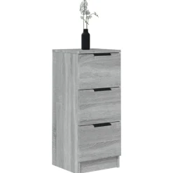 vidaXL Aparador de madera contrachapada 30x30x70 cm Gris sonoma New