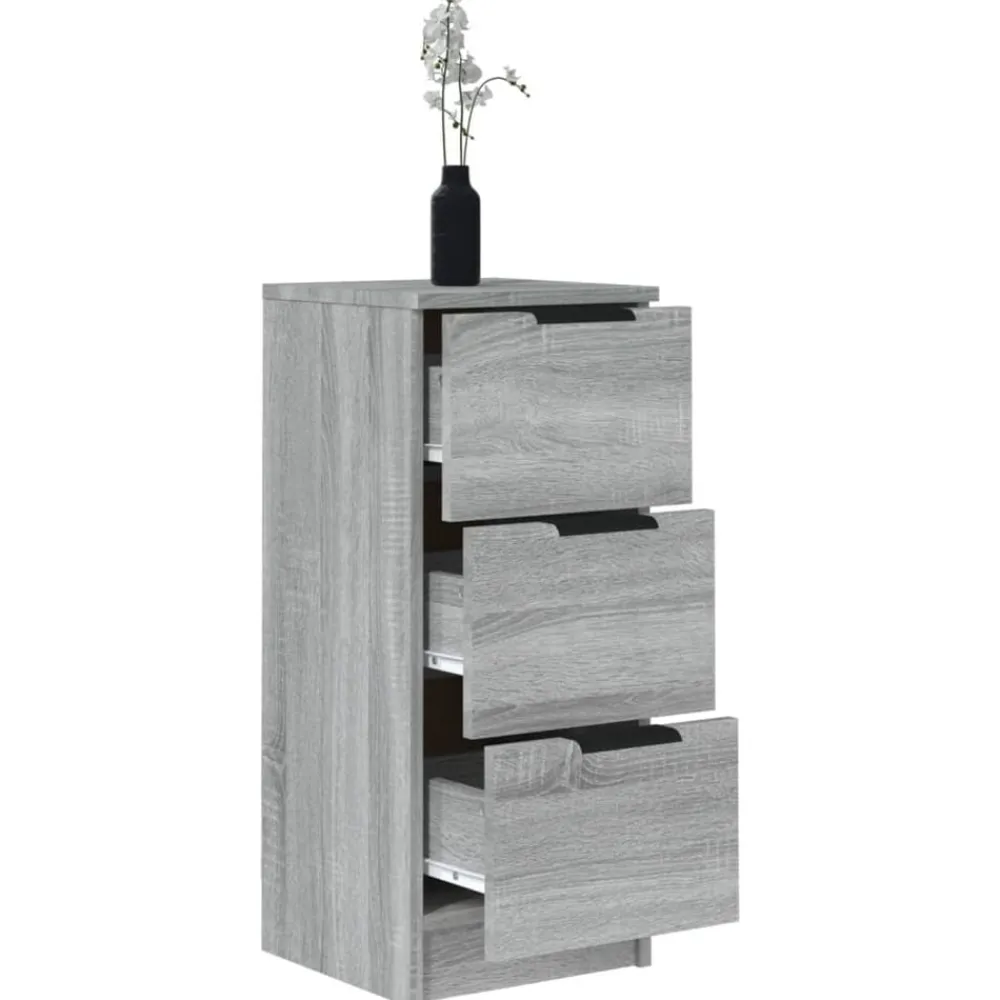 vidaXL Aparador de madera contrachapada 30x30x70 cm Gris sonoma New