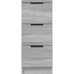 vidaXL Aparador de madera contrachapada 30x30x70 cm Gris sonoma New