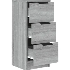 vidaXL Aparador de madera contrachapada 30x30x70 cm Gris sonoma New