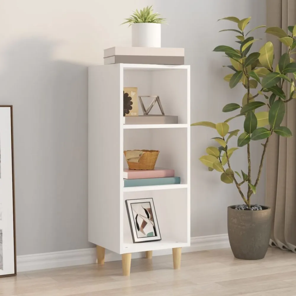 vidaXL Aparador de madera contrachapada 34,5x32,5x90 cm Blanco Outlet
