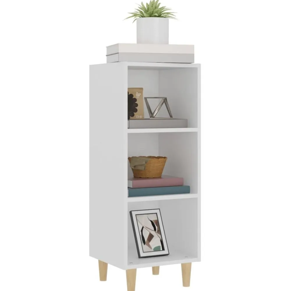 vidaXL Aparador de madera contrachapada 34,5x32,5x90 cm Blanco Outlet