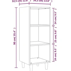 vidaXL Aparador de madera contrachapada 34,5x32,5x90 cm Blanco Outlet