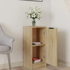 vidaXL Aparador de madera contrachapada 30x30x70 cm Roble Sonoma Discount
