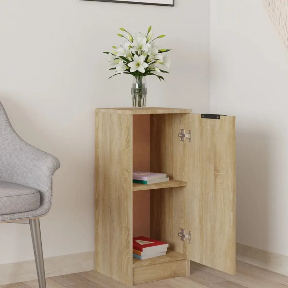 vidaXL Aparador de madera contrachapada 30x30x70 cm Roble Sonoma Discount