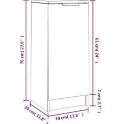 vidaXL Aparador de madera contrachapada 30x30x70 cm Roble Sonoma Discount