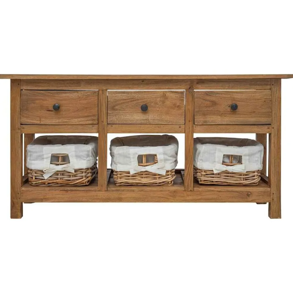 vidaXL Aparador de madera maciza de caoba 100x30x50 cm Clearance
