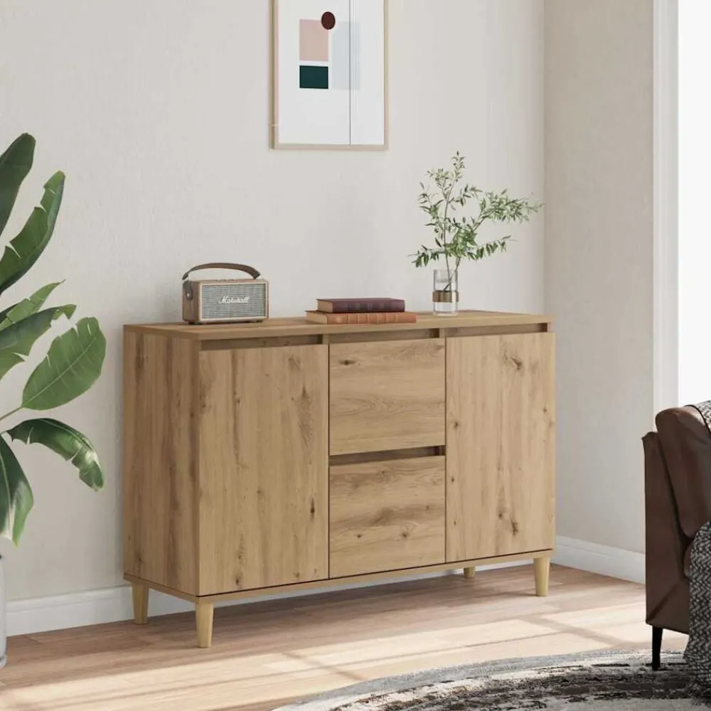 vidaXL Armarios Y Almacenamiento-Aparador de madera de ingeniería 102x35x70 cm