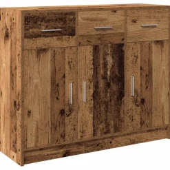 vidaXL Armarios Y Almacenamiento-Aparador de madera de ingeniería envejecida 91x28x75 cm