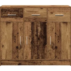 vidaXL Armarios Y Almacenamiento-Aparador de madera de ingeniería envejecida 91x28x75 cm