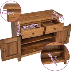 vidaXL Armarios Y Almacenamiento-Aparador de madera maciza de caoba 75x30x65 cm