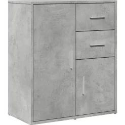 vidaXL Aparador de madera de ingeniería gris hormigón 60x31x70 cm Gris hormigón New