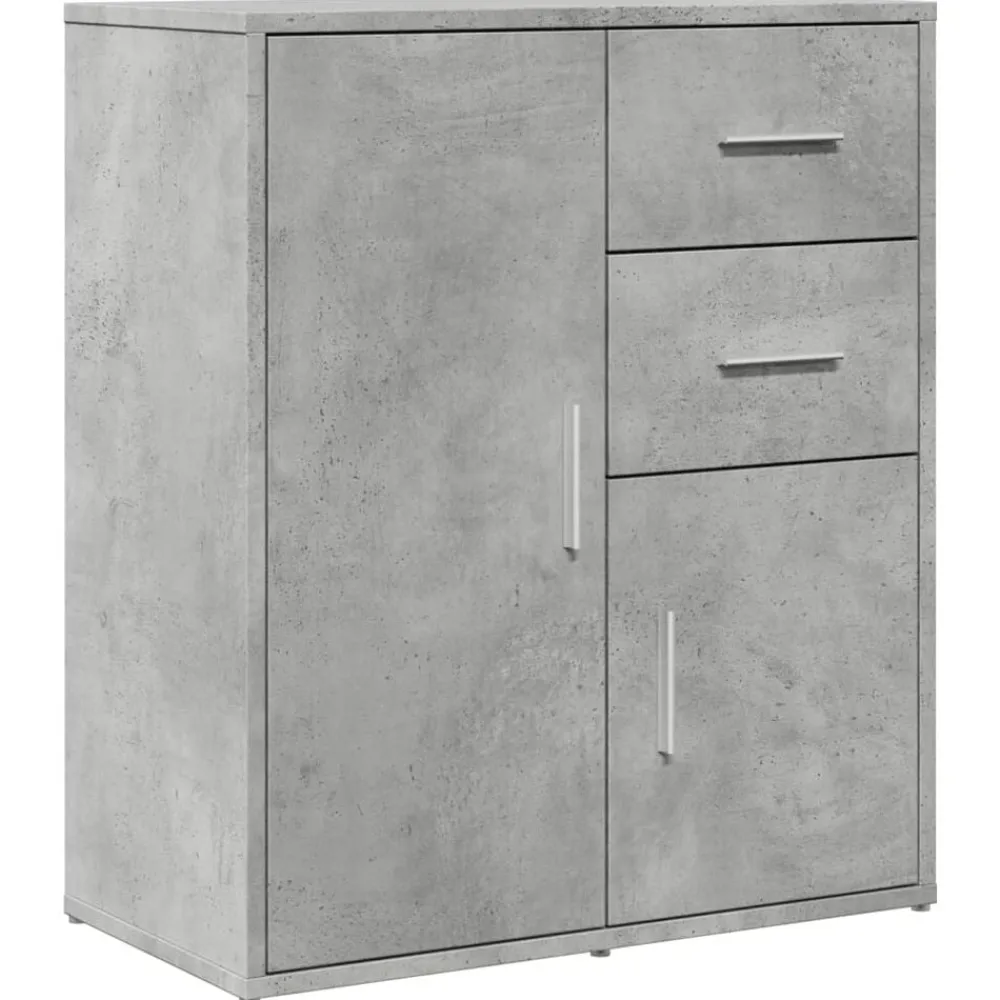 vidaXL Aparador de madera de ingeniería gris hormigón 60x31x70 cm Gris hormigón New
