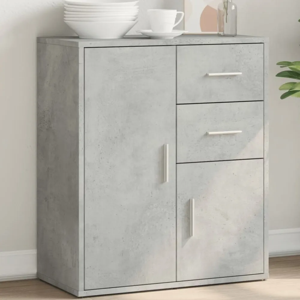 vidaXL Aparador de madera de ingeniería gris hormigón 60x31x70 cm Gris hormigón New