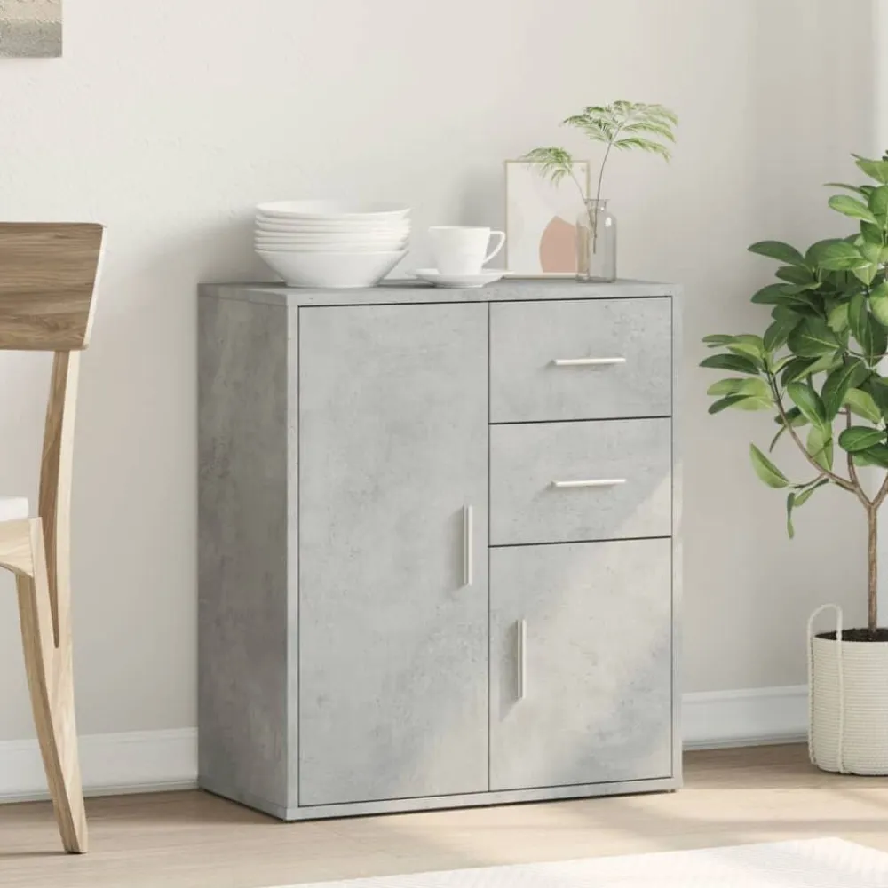 vidaXL Aparador de madera de ingeniería gris hormigón 60x31x70 cm Gris hormigón New
