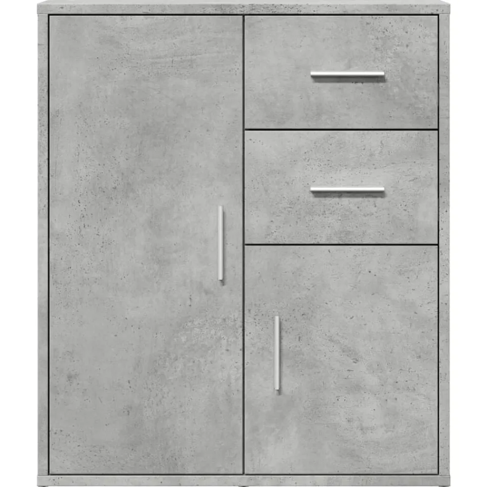 vidaXL Aparador de madera de ingeniería gris hormigón 60x31x70 cm Gris hormigón New