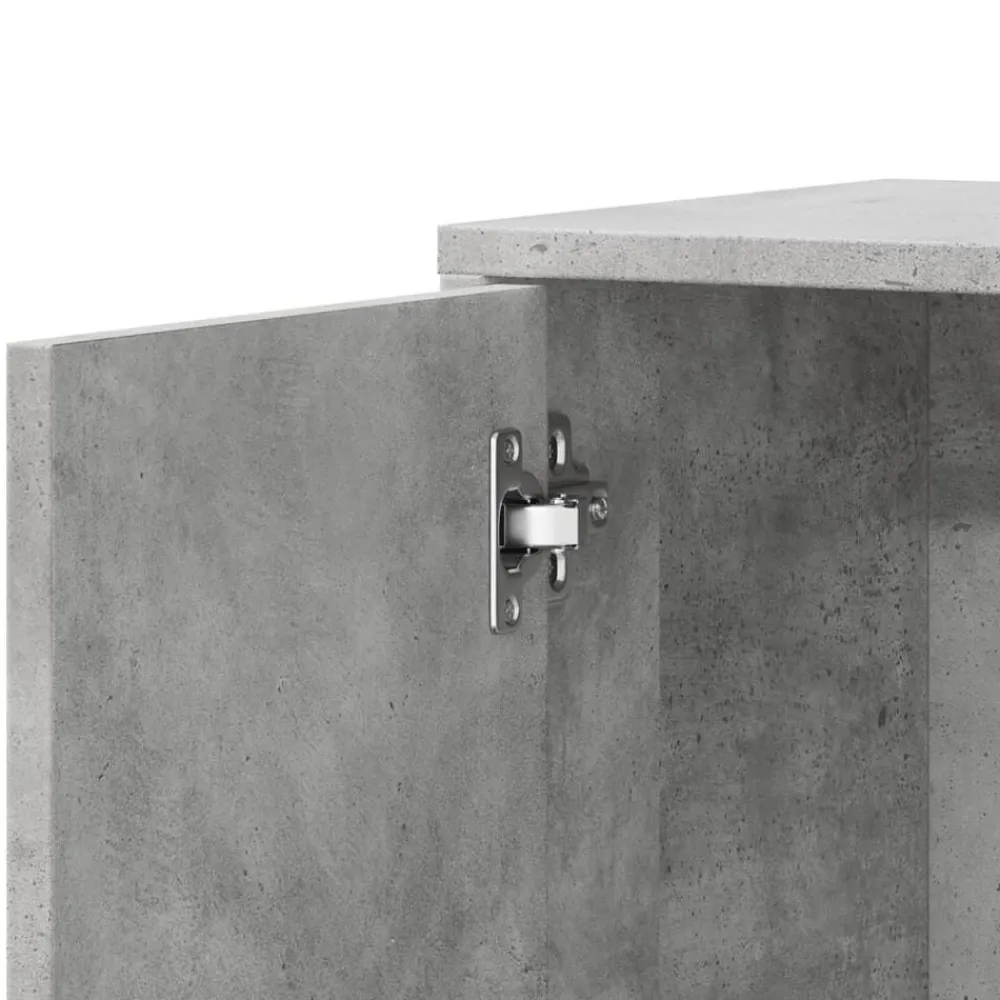 vidaXL Aparador de madera de ingeniería gris hormigón 60x31x70 cm Gris hormigón New