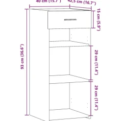 vidaXL Aparador de madera de ingeniería 40x42,5x93 cm Roble Sonoma Sale