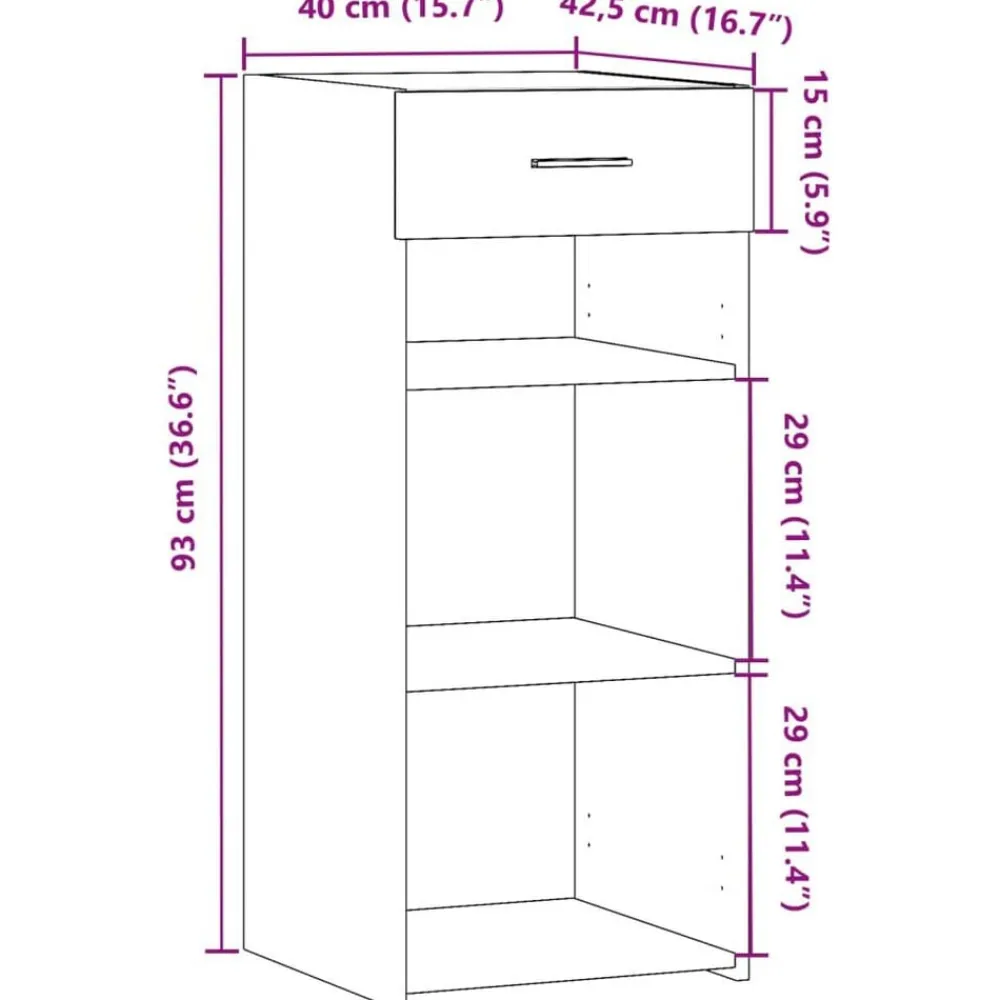 vidaXL Aparador de madera de ingeniería 40x42,5x93 cm Roble Sonoma Sale