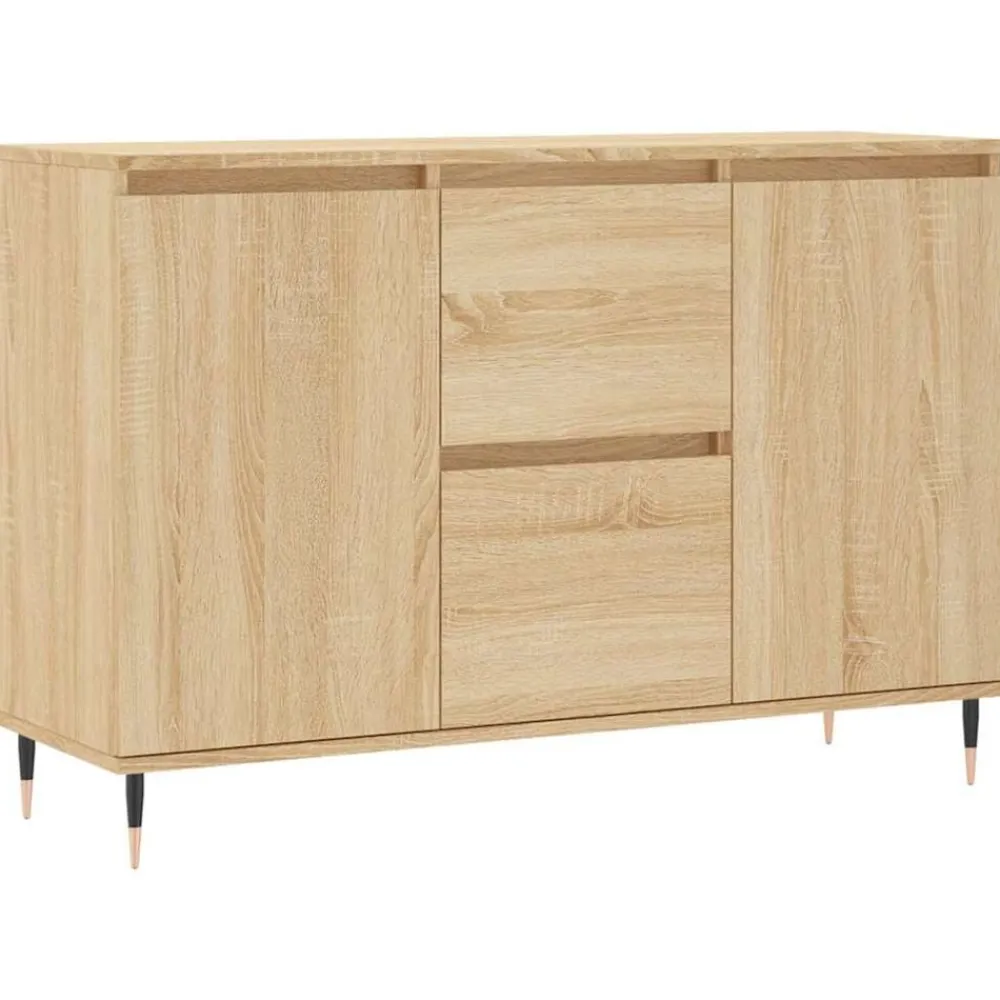 vidaXL Aparador de madera de ingeniería 101,5x35x70 cm Roble Sonoma New