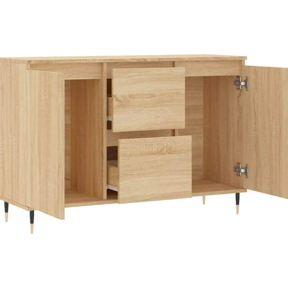 vidaXL Aparador de madera de ingeniería 101,5x35x70 cm Roble Sonoma New