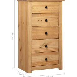 vidaXL Armarios Y Almacenamiento-Aparador de madera maciza de pino estilo Panamá 46x40x89 cm