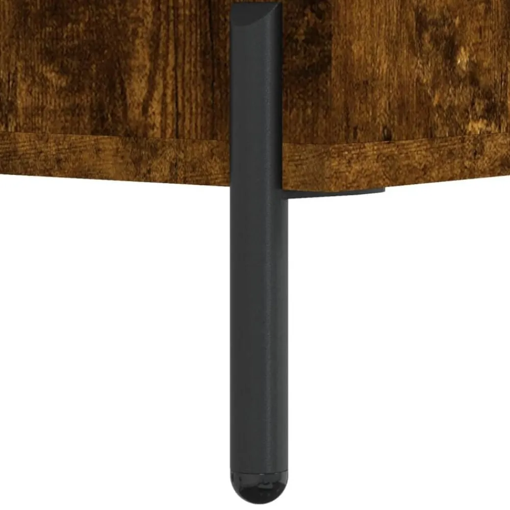 vidaXL Aparador de madera contrachapada 34,5x34x180 cm Roble ahumado