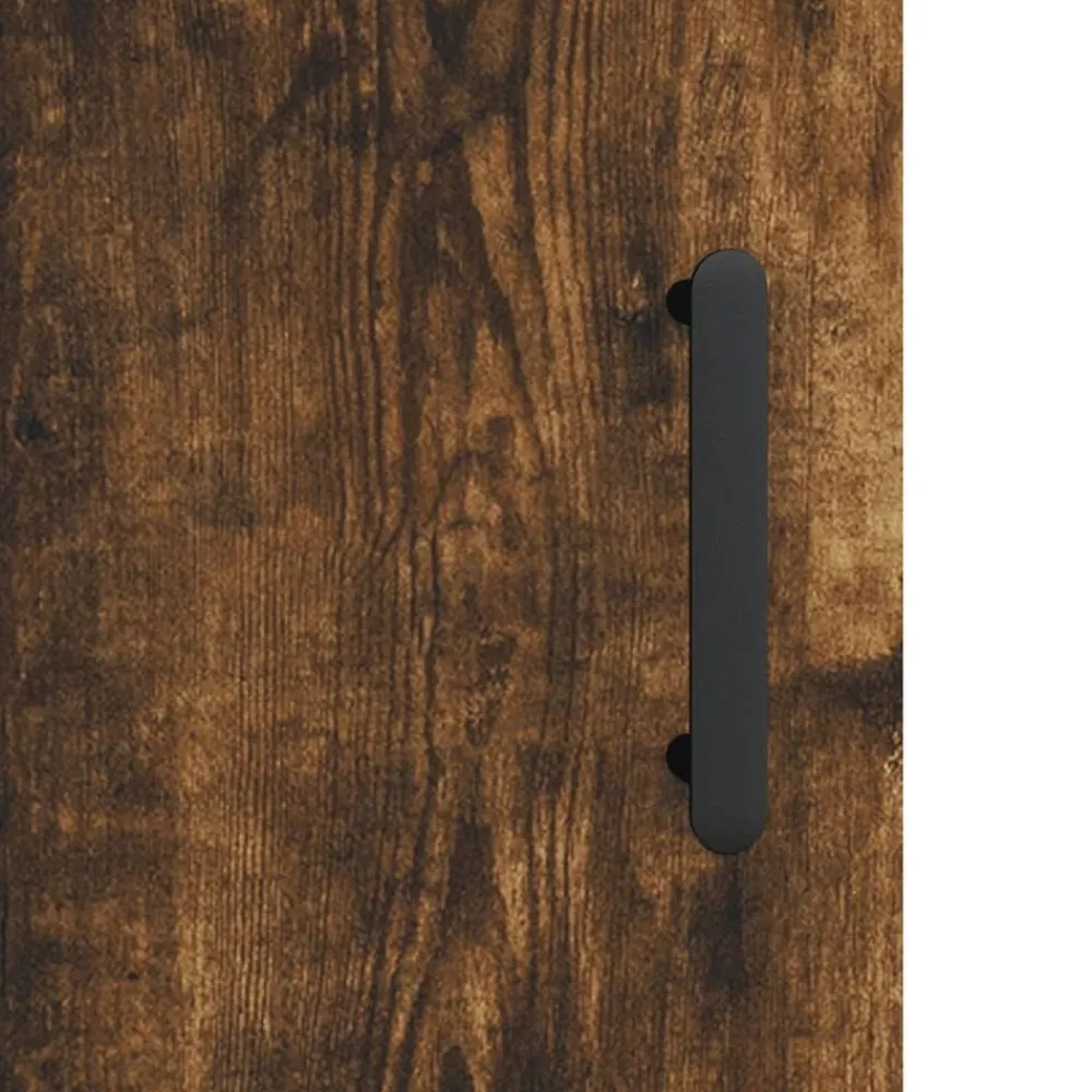 vidaXL Aparador de madera contrachapada 34,5x34x180 cm Roble ahumado