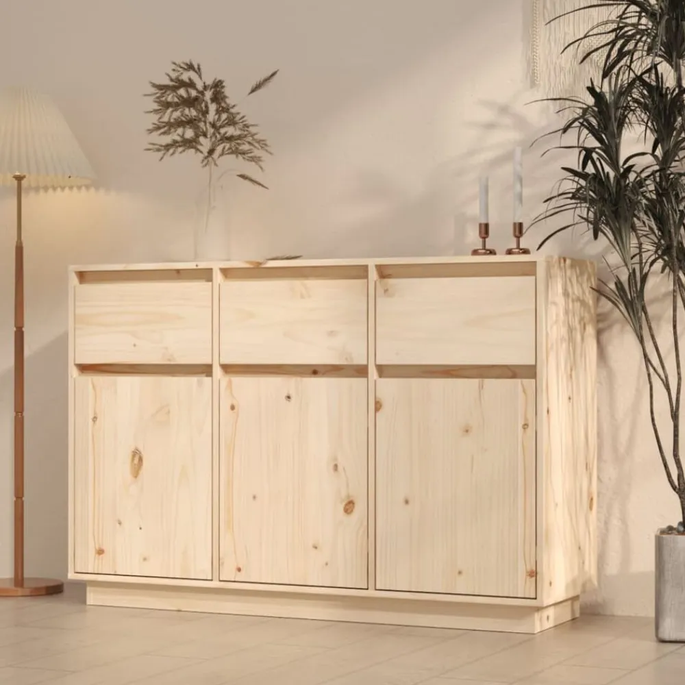 vidaXL Aparador de madera maciza de pino 111x36x75 cm Natural Hot