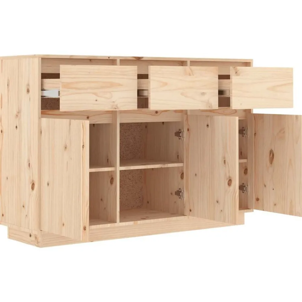 vidaXL Aparador de madera maciza de pino 111x36x75 cm Natural Hot