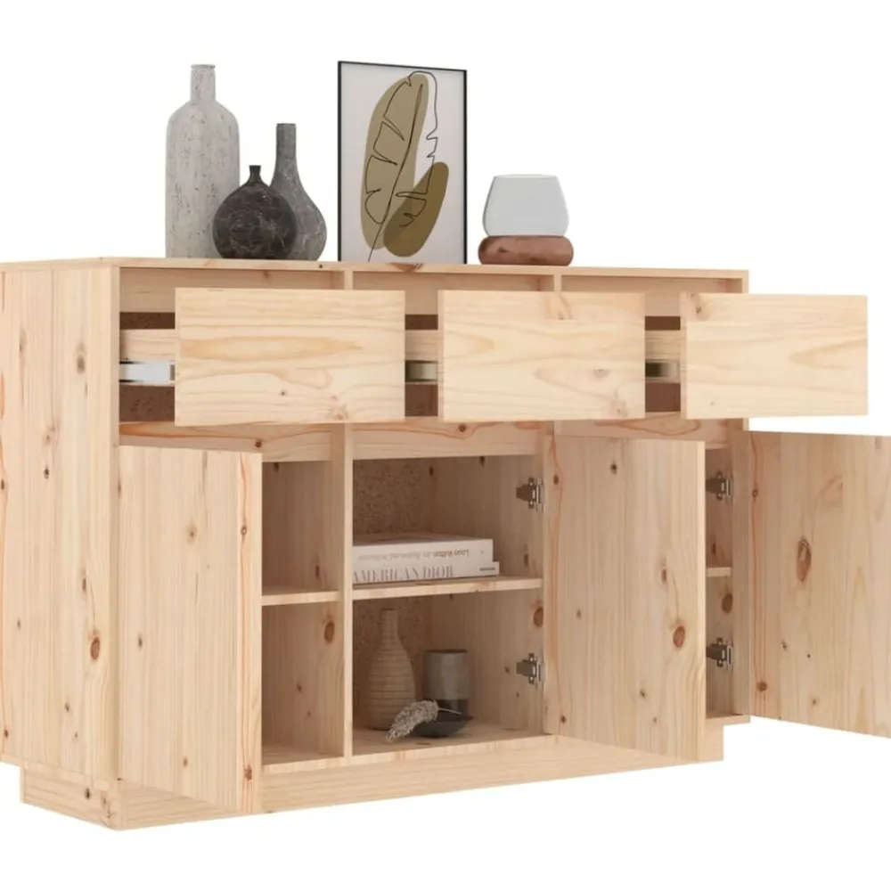 vidaXL Aparador de madera maciza de pino 111x36x75 cm Natural Hot