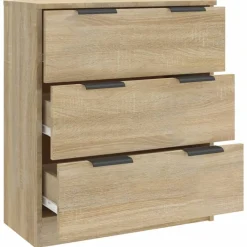 vidaXL Armarios Y Almacenamiento-Aparador de madera contrachapada color 60x30x70 cm