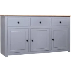 vidaXL Armarios Y Almacenamiento-Aparador de madera maciza pino estilo Panamá 135x40x80 cm