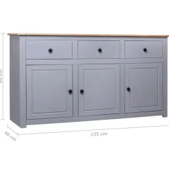 vidaXL Armarios Y Almacenamiento-Aparador de madera maciza pino estilo Panamá 135x40x80 cm