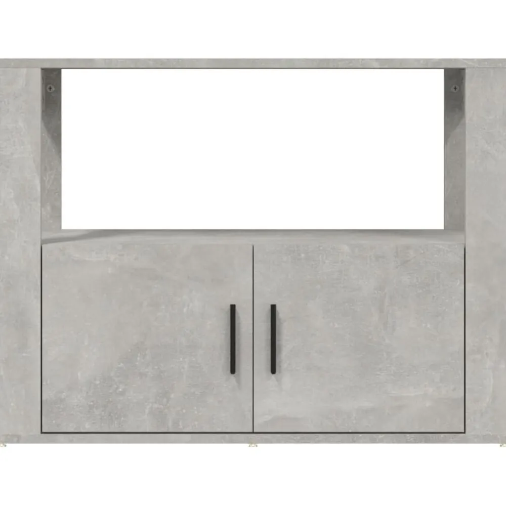 vidaXL Aparador de madera contrachapada gris hormigón 80x30x60 cm Gris hormigón Outlet