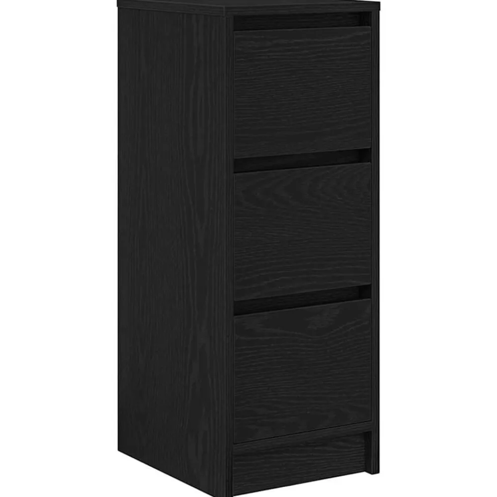 vidaXL Aparador de madera de 29,5x34x76 cm Roble negro Outlet